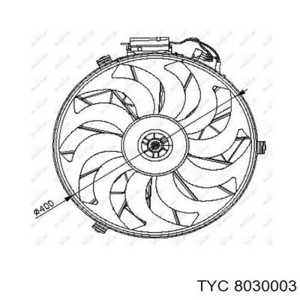 Ventilador (roda de aletas) do radiador de aparelho de ar condicionado TYC 8030003 preço, a partir de 120,99 USD
