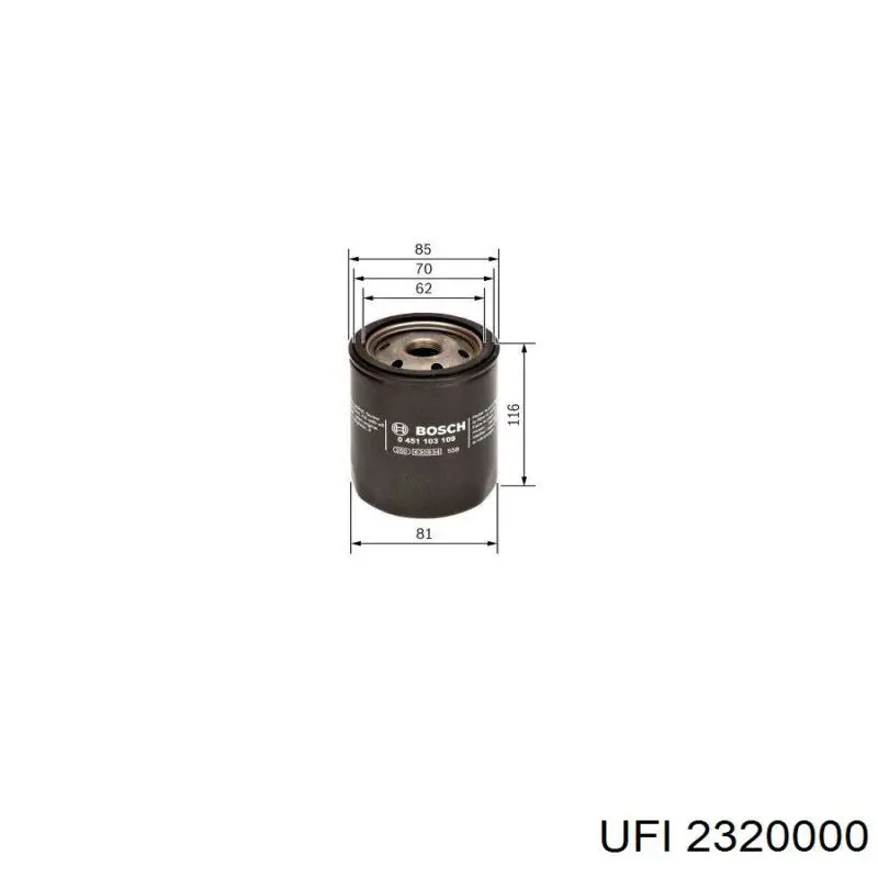 Filtro de óleo 2320000 UFI