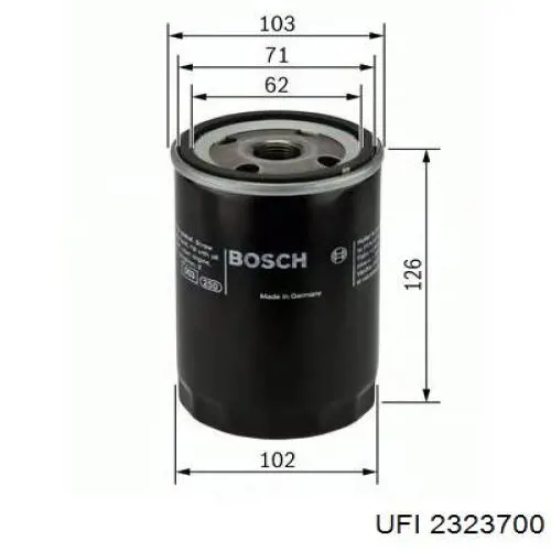 Filtro de óleo UFI 2323700 preço, a partir de 10,13 USD