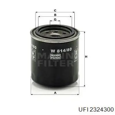 Filtro de óleo UFI 2324300 preço, a partir de 6,68 USD