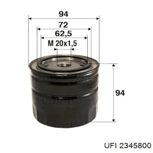 Filtro de óleo UFI 2345800 preço, a partir de 6,29 USD