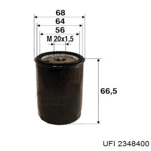 Filtro de óleo UFI 2348400 preço, a partir de 5,89 USD