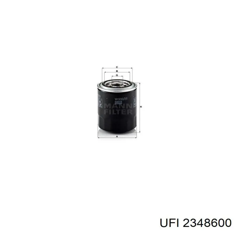 Filtro de óleo UFI 2348600 preço, a partir de 12,38 USD
