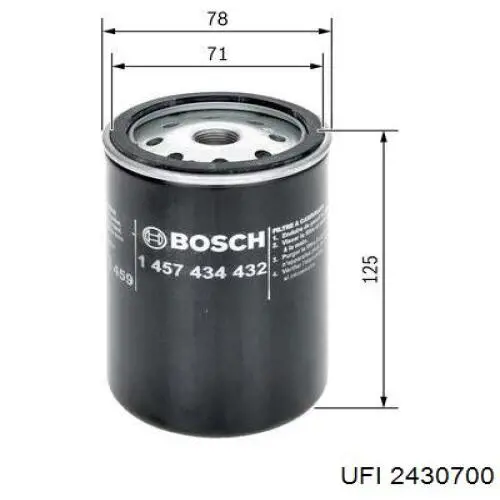 Filtro de combustível UFI 2430700 preço, a partir de 6,23 USD
