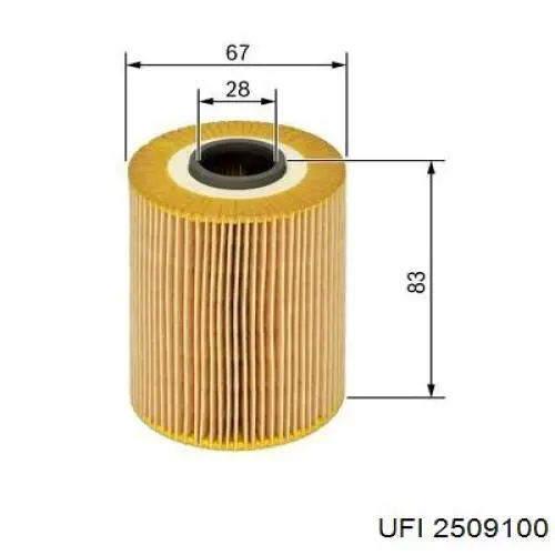 Filtro de óleo UFI 2509100 preço, a partir de 17,00 USD