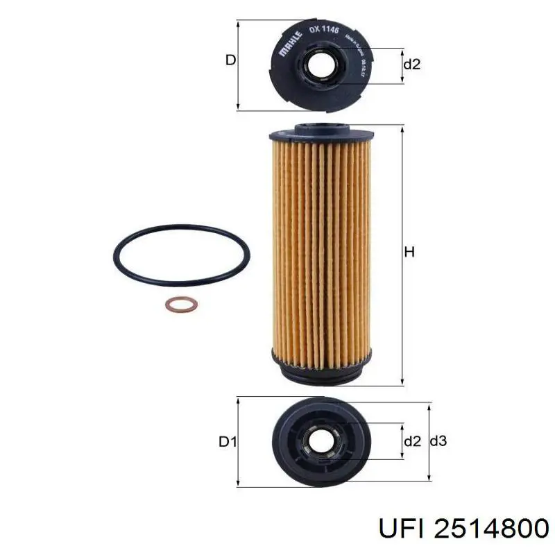 Filtro de óleo UFI 2514800 preço, a partir de 9,12 USD