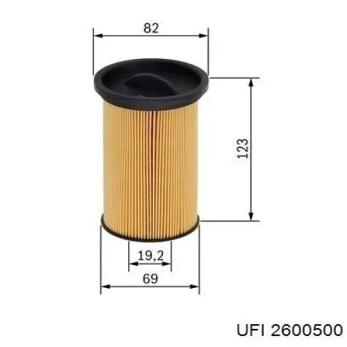 Filtro de combustível UFI 2600500 preço, a partir de 9,57 USD