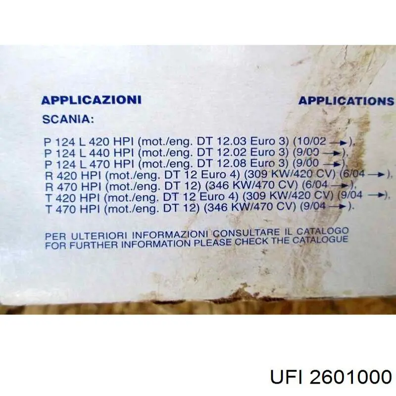 Filtro de combustível UFI 2601000 preço, a partir de 17,95 USD