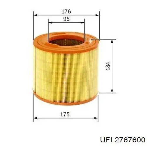 Filtro de ar UFI 2767600 preço, a partir de 20,41 USD