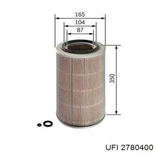 Filtro de ar UFI 2780400 preço, a partir de 29,36 USD