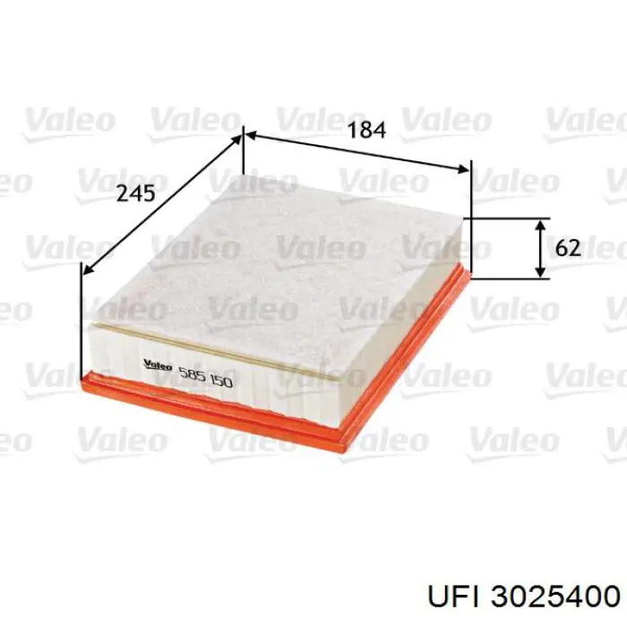 Filtro de ar UFI 3025400 preço, a partir de 12,02 USD