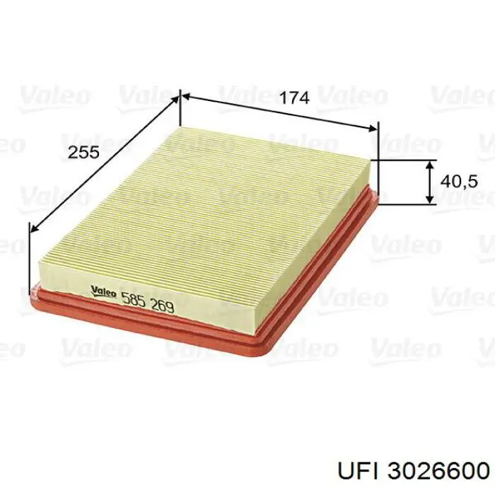 Filtro de ar UFI 3026600 preço, a partir de 8,82 USD