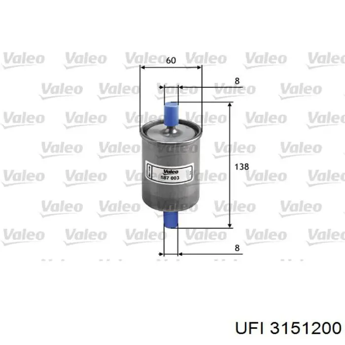Filtro de combustível UFI 3151200 preço, a partir de 9,54 USD