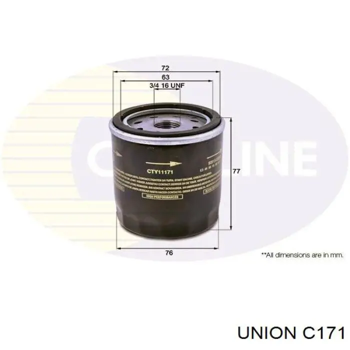 Filtro de óleo C171 Union