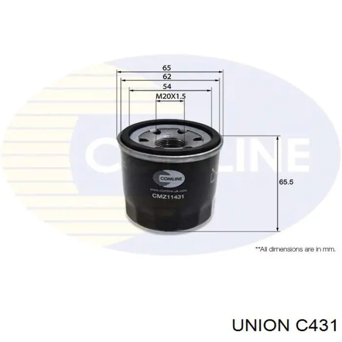 C431 Union Filtro de óleo