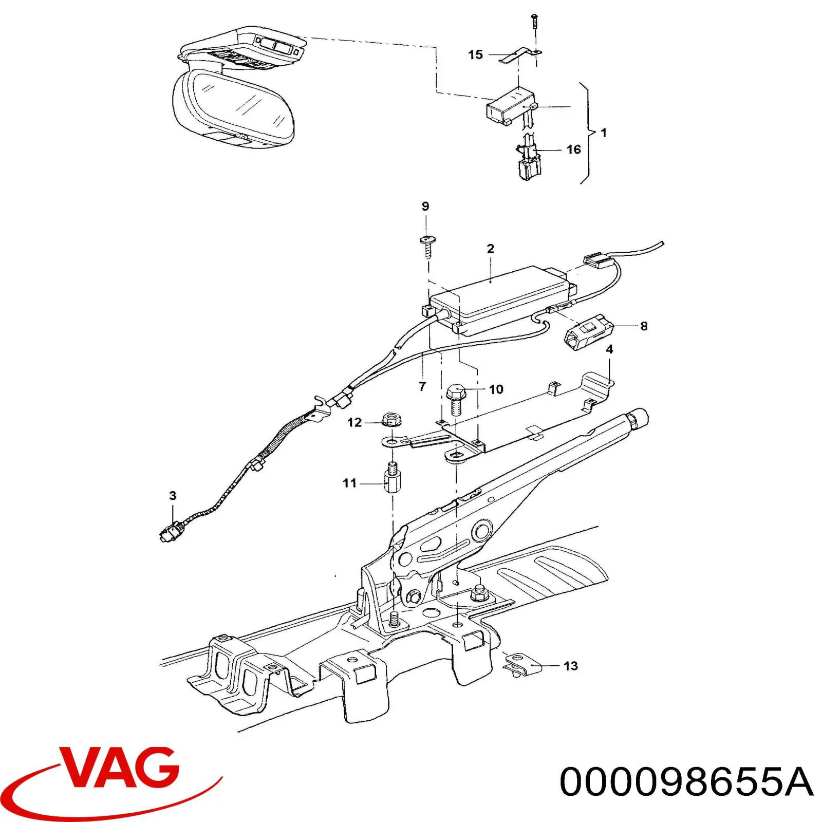 000098655A VAG Cabo de antena de aparelhagem de som