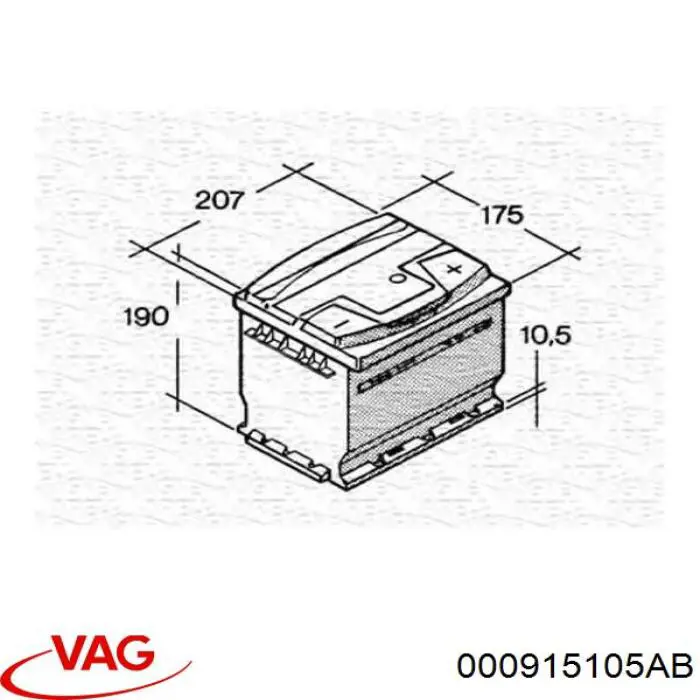 Compre 000915105AB VAG Bateria recarregável (PILHA)