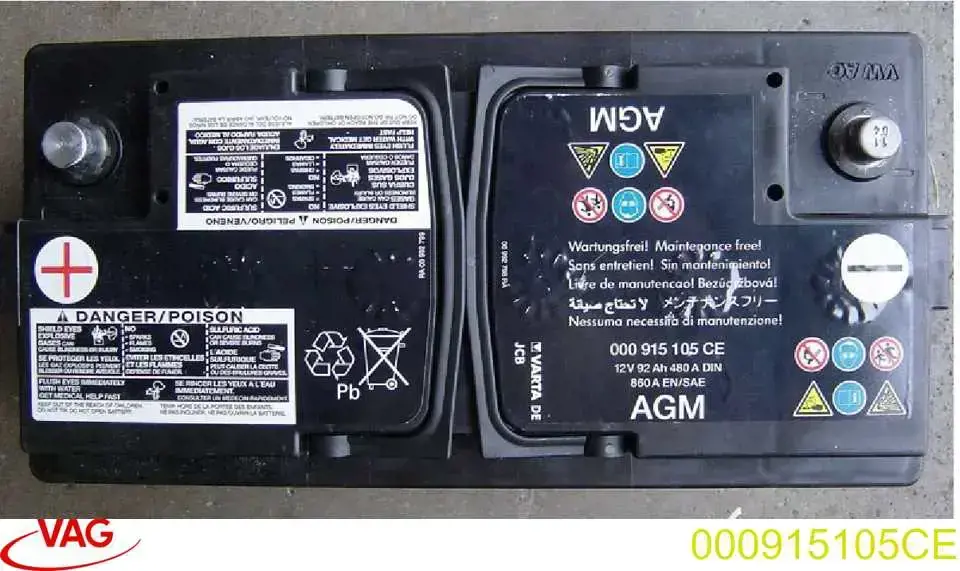 Bateria recarregável (PILHA) VAG 000915105CE preço, a partir de 421,73 USD