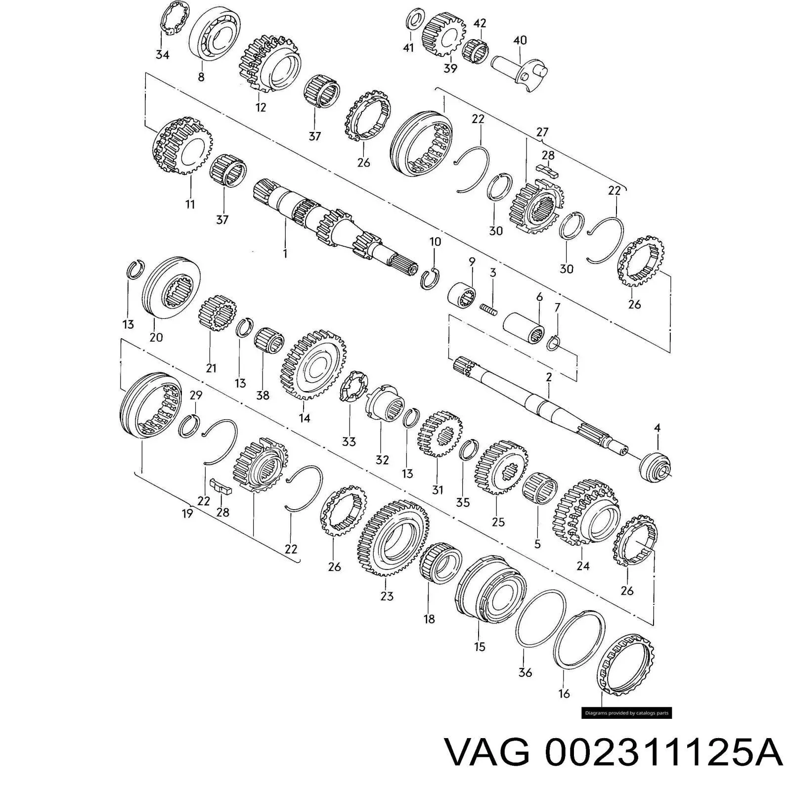 Rolamento da árvore primária da Caixa de Mudança VAG 002311125A preço, a partir de 17,03 USD