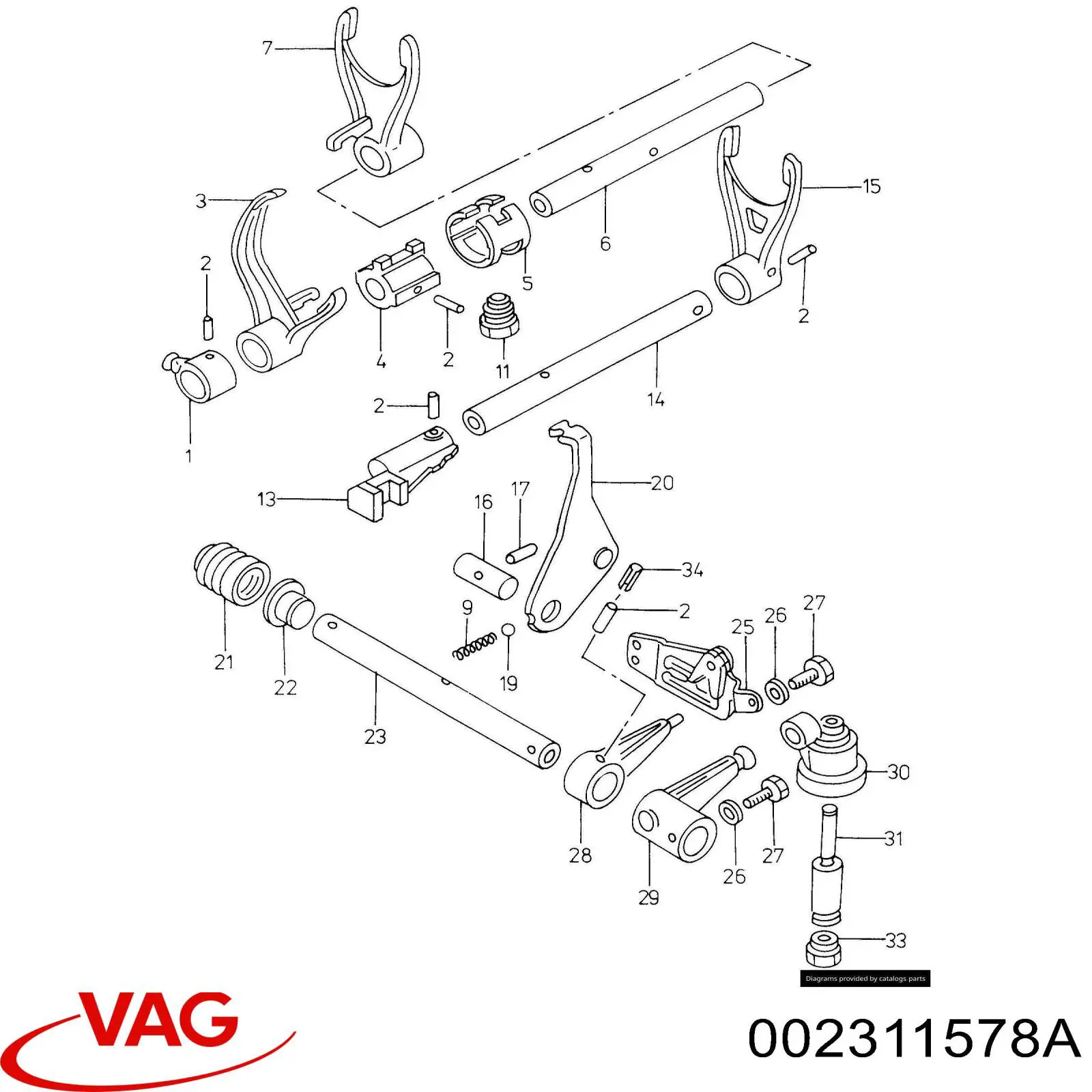 Haste de mudança da Caixa de Mudança VAG 002311578A preço, a partir de 20,65 USD