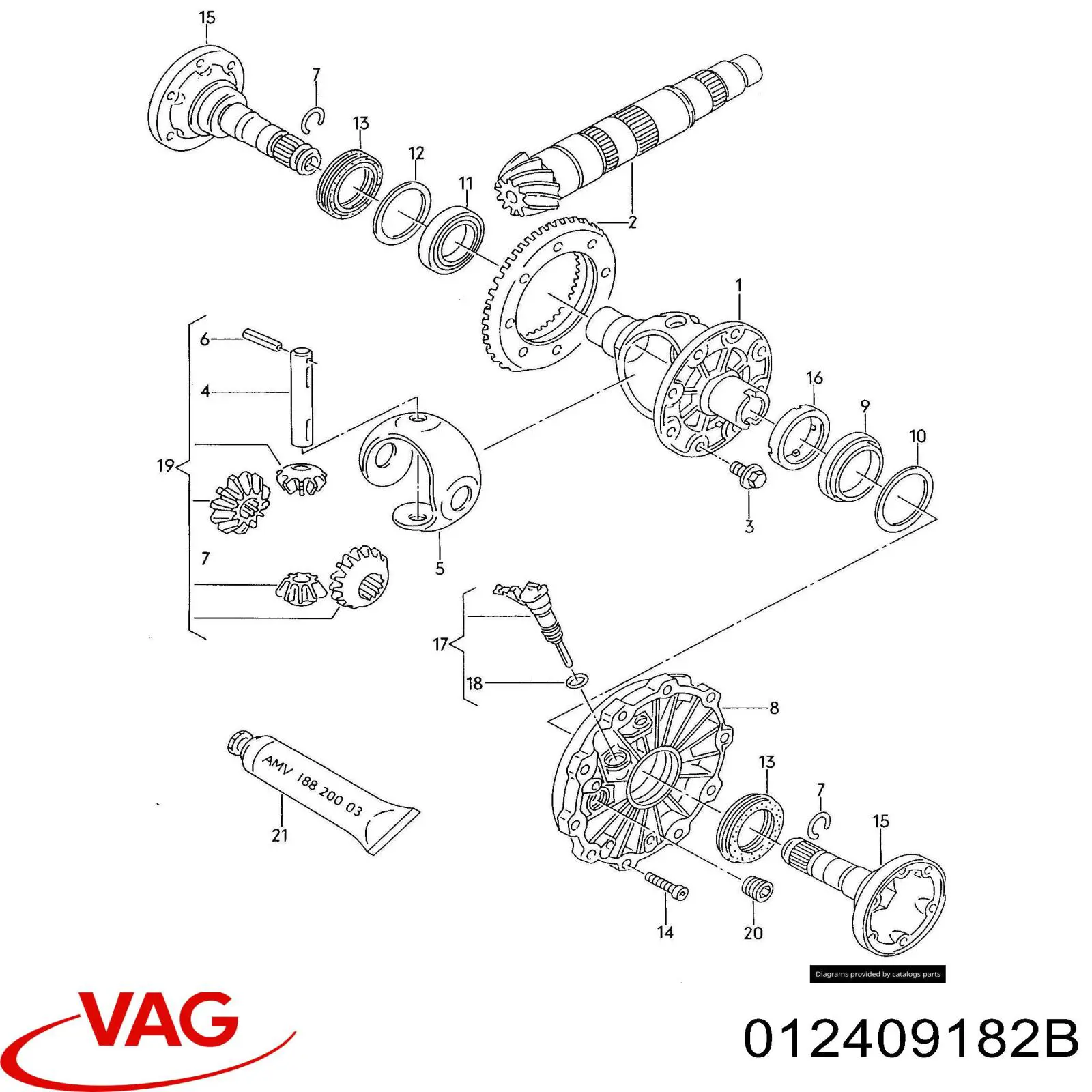 012409182B VAG Roda dentada motriz de velocímetro