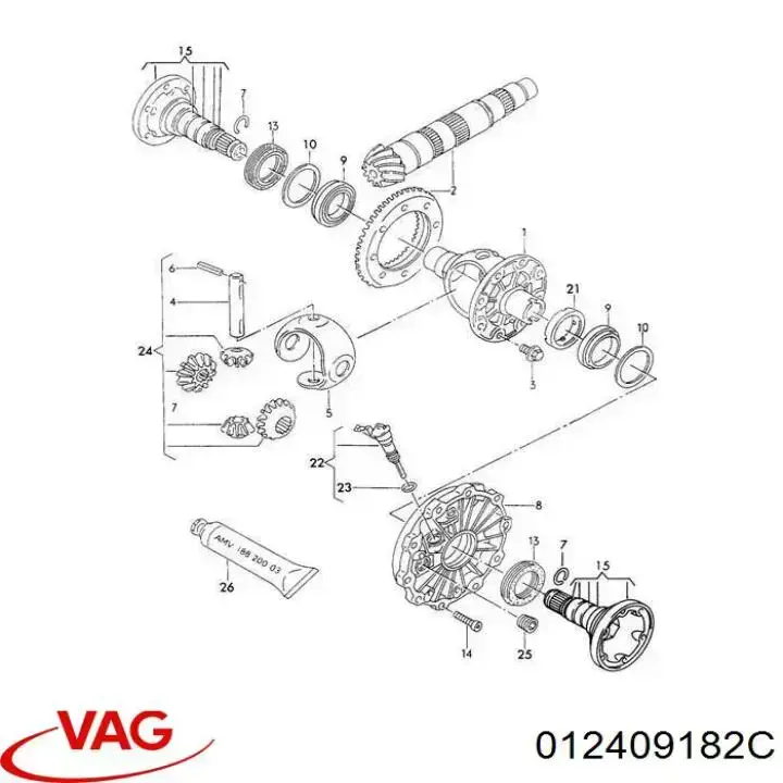 Compre 012409182A VAG Roda dentada motriz de velocímetro