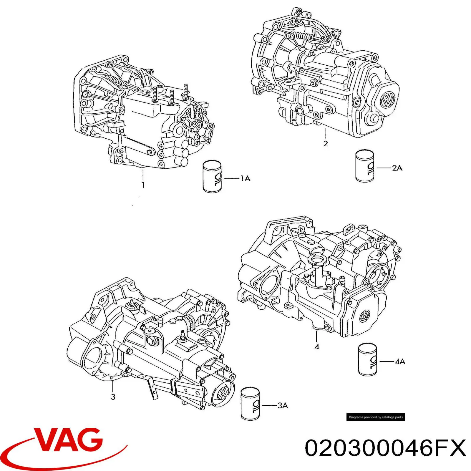 Caixa de Mudança montada (caixa mecânica de velocidades) VAG 020300046FX preço, a partir de 1907,06 USD