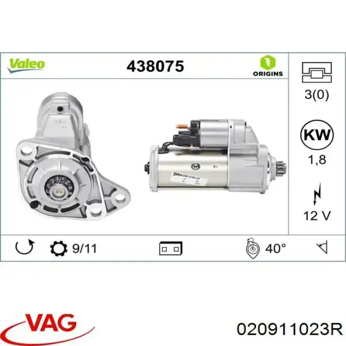 Compre 020911023R VAG Motor de arranco