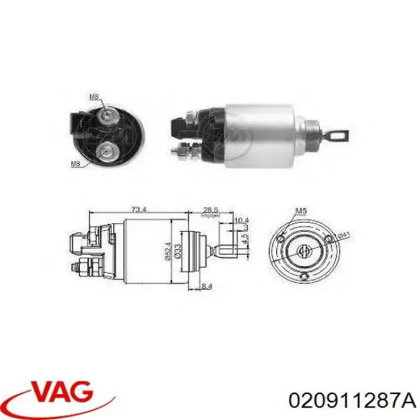 020911287A VAG Relê retrator do motor de arranco