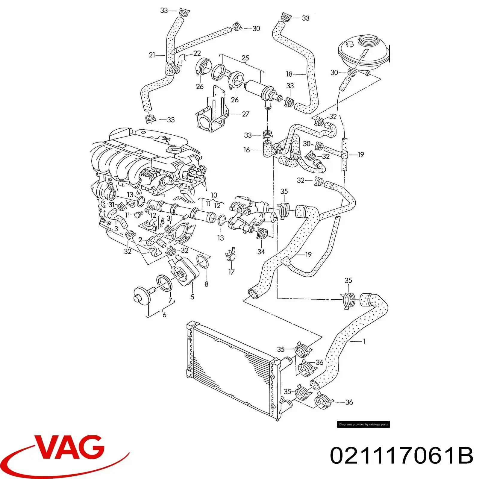 Compre 021117061B VAG Tampa do filtro de óleo