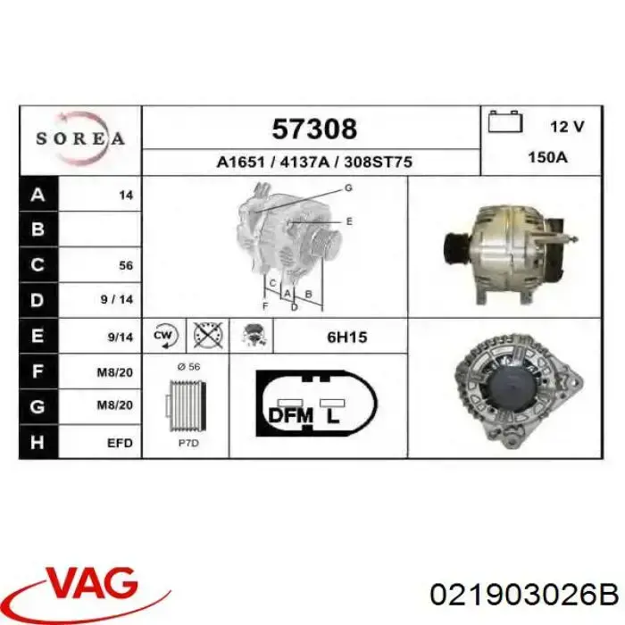 Compre 021903026B VAG Gerador
