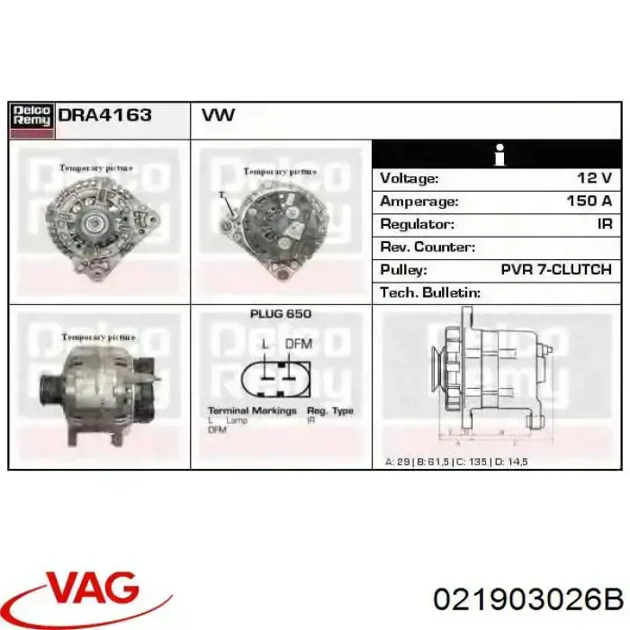 Gerador VAG 021903026B preço, a partir de 255,10 USD