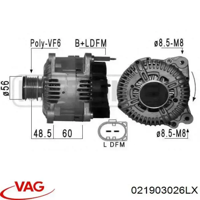 Compre 021903026LX VAG Gerador