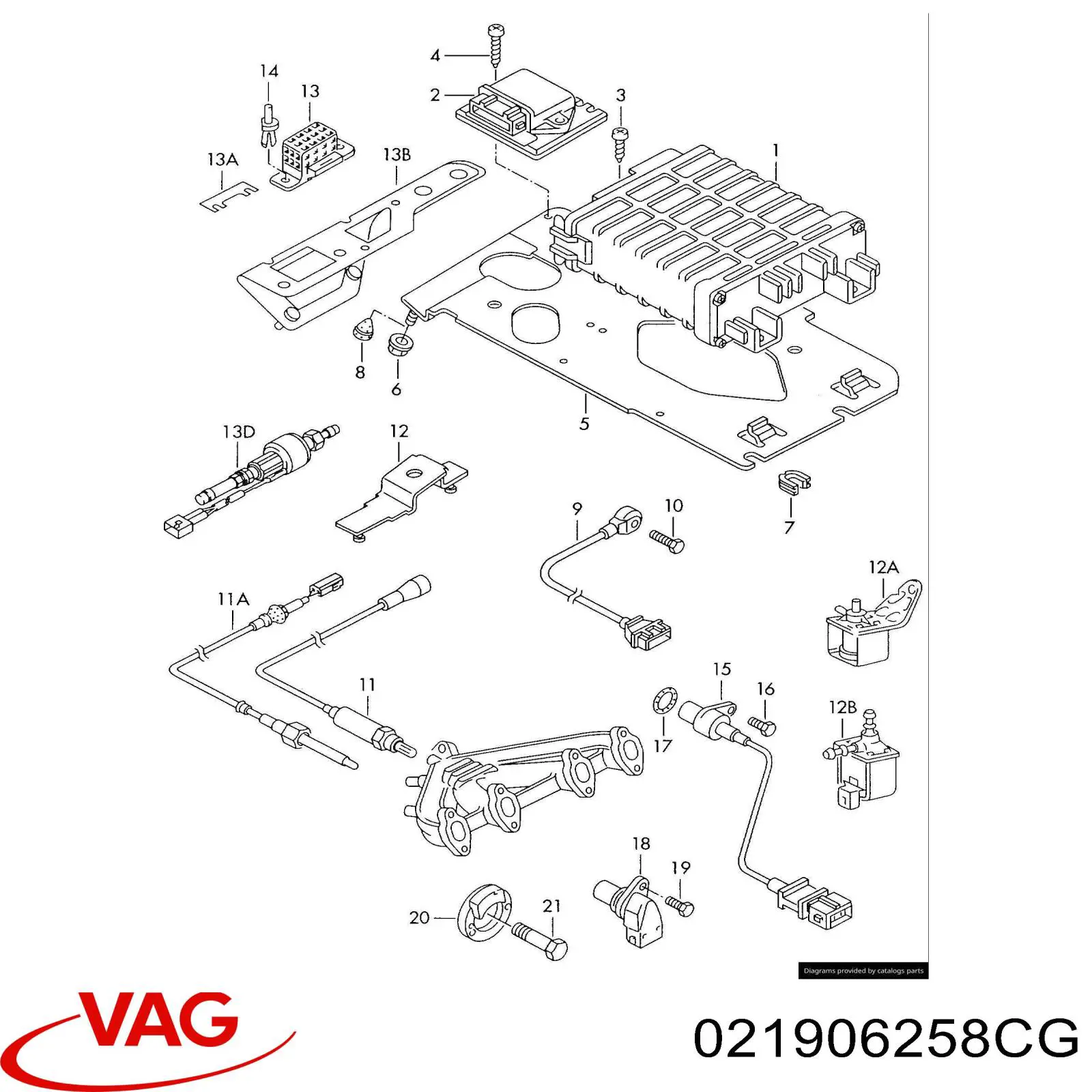 021997258PX VAG Módulo de direção (Centralina eletrônica) de motor