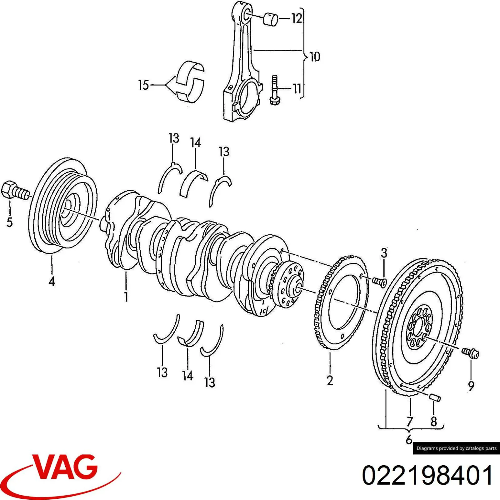 Compre 022198401 VAG Biela de pistão de motor