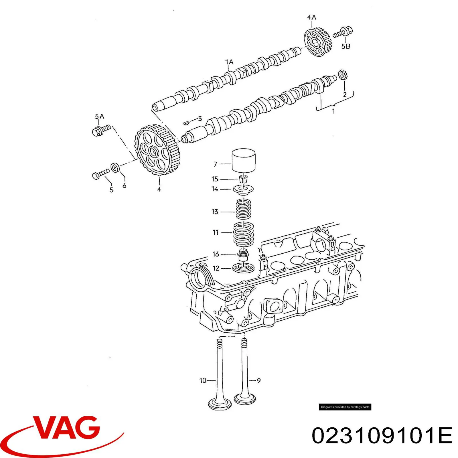 023109101E VAG Árvore distribuidora de motor