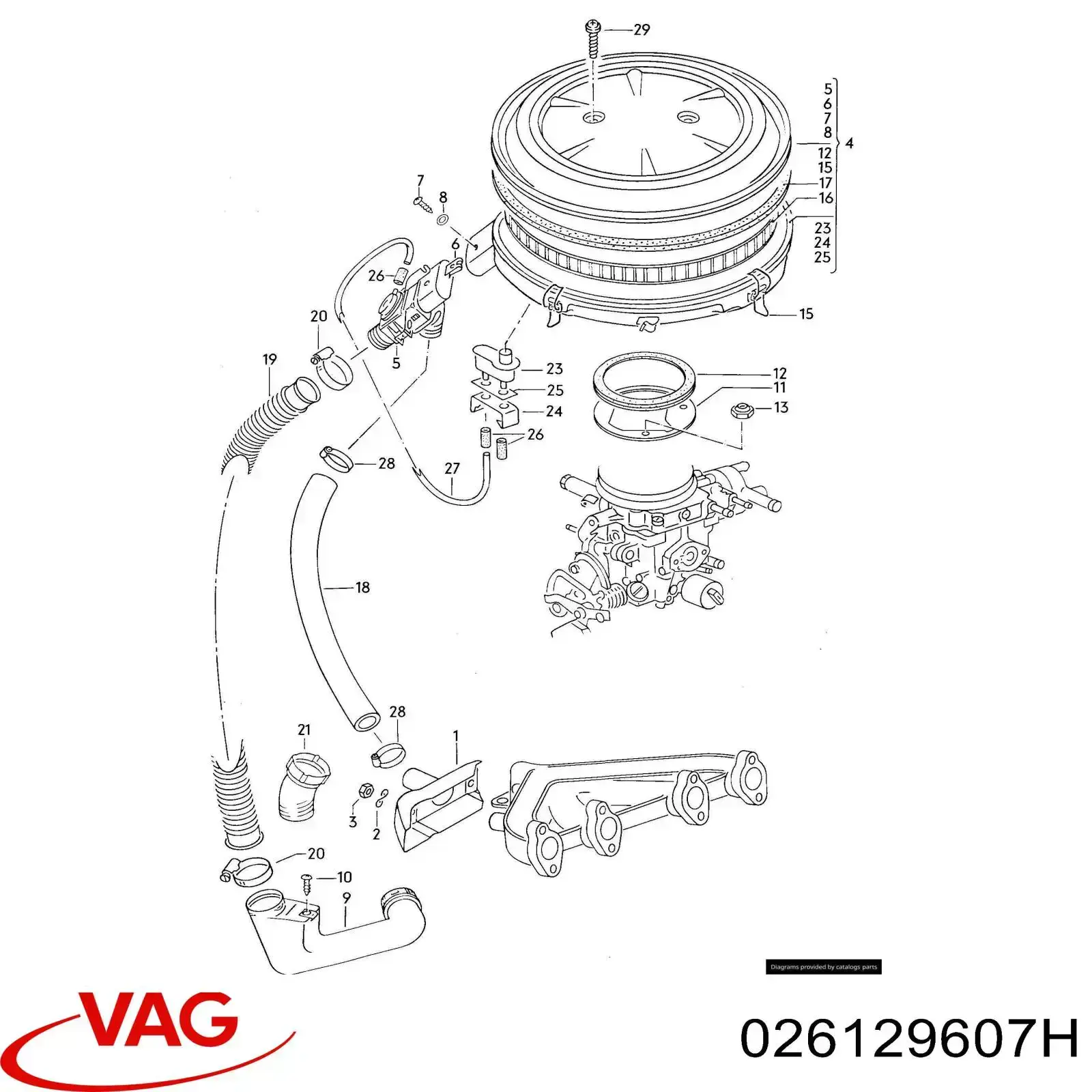 Caixa de filtro de ar Audi 80 B3 89, 89Q, 8A