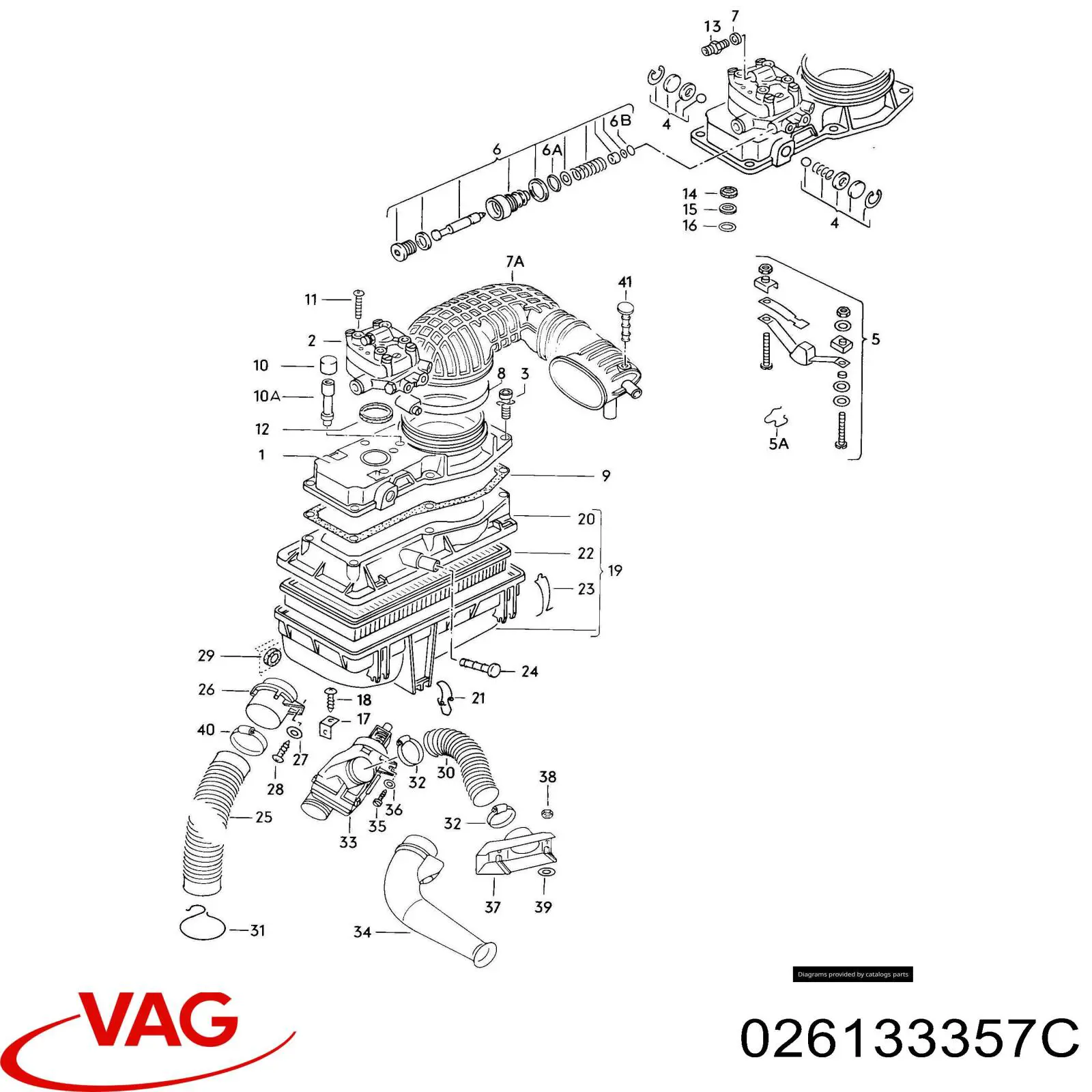 Cano derivado de ar do medidor de consumo do ar Volkswagen Passat B2 32B