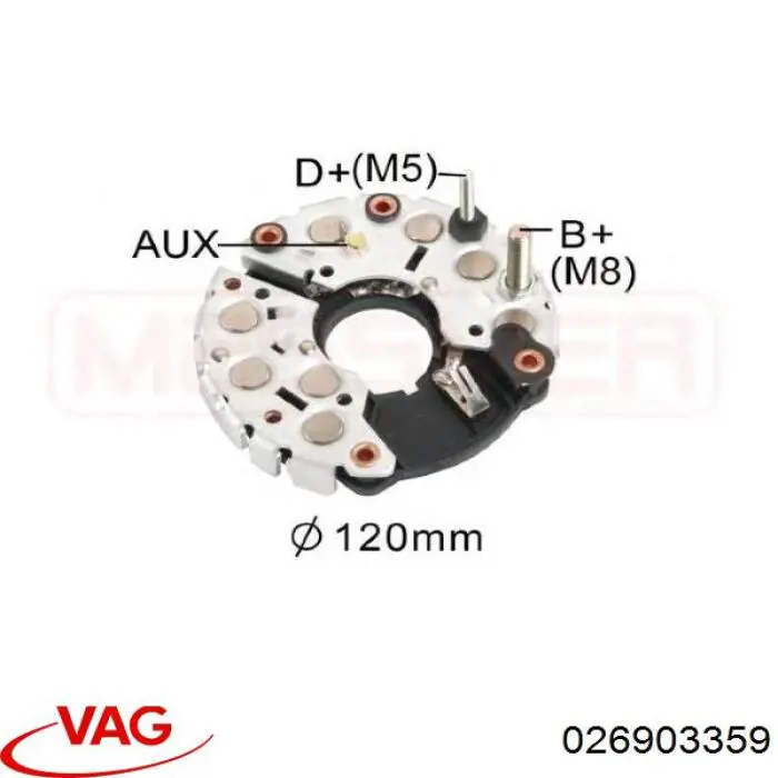 Eixo de diodos do gerador VAG 026903359 preço, a partir de 39,61 USD