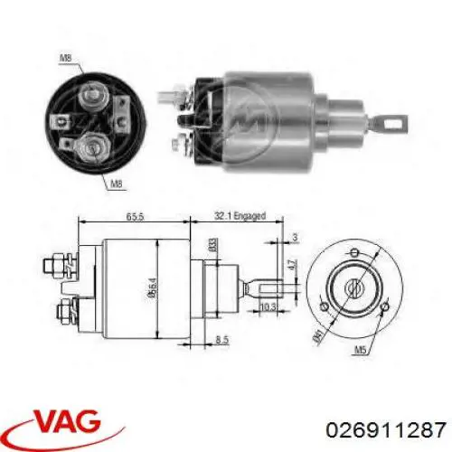 Relê retrator do motor de arranco VAG 026911287 preço, a partir de 23,76 USD