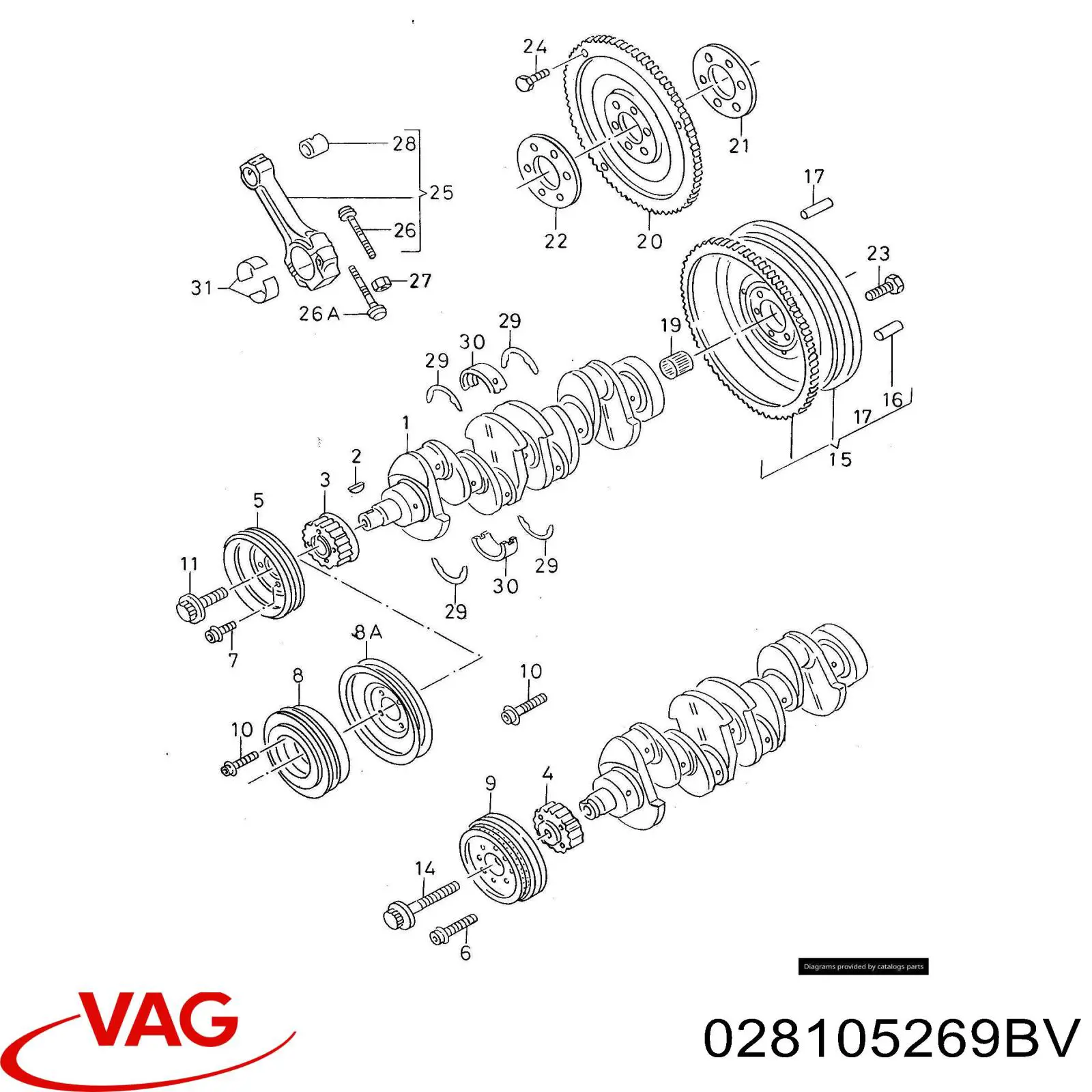 Volante de motor VAG 028105269BV preço, a partir de 212,50 USD
