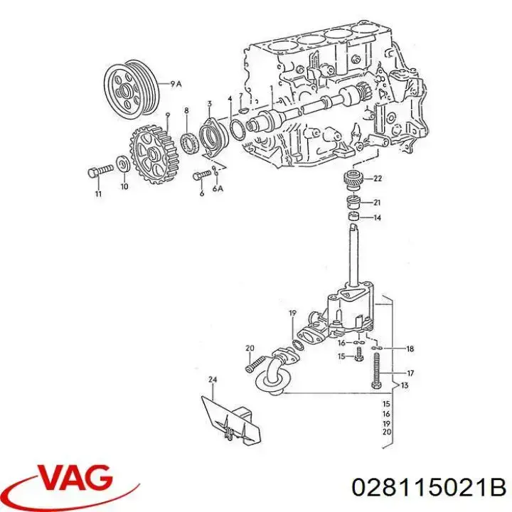 Compre 028115021B VAG Roda dentada de acionamento de bomba de óleo