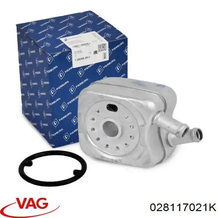 Compre 028117021K VAG Radiador de óleo (frigorífico), debaixo de filtro