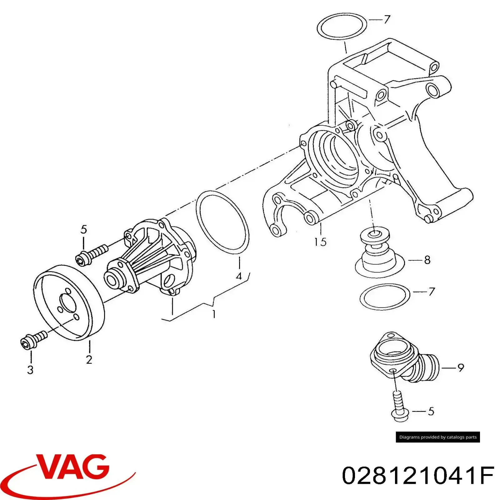 Vedante de bomba de água VAG 028121041F preço, a partir de 4,36 USD