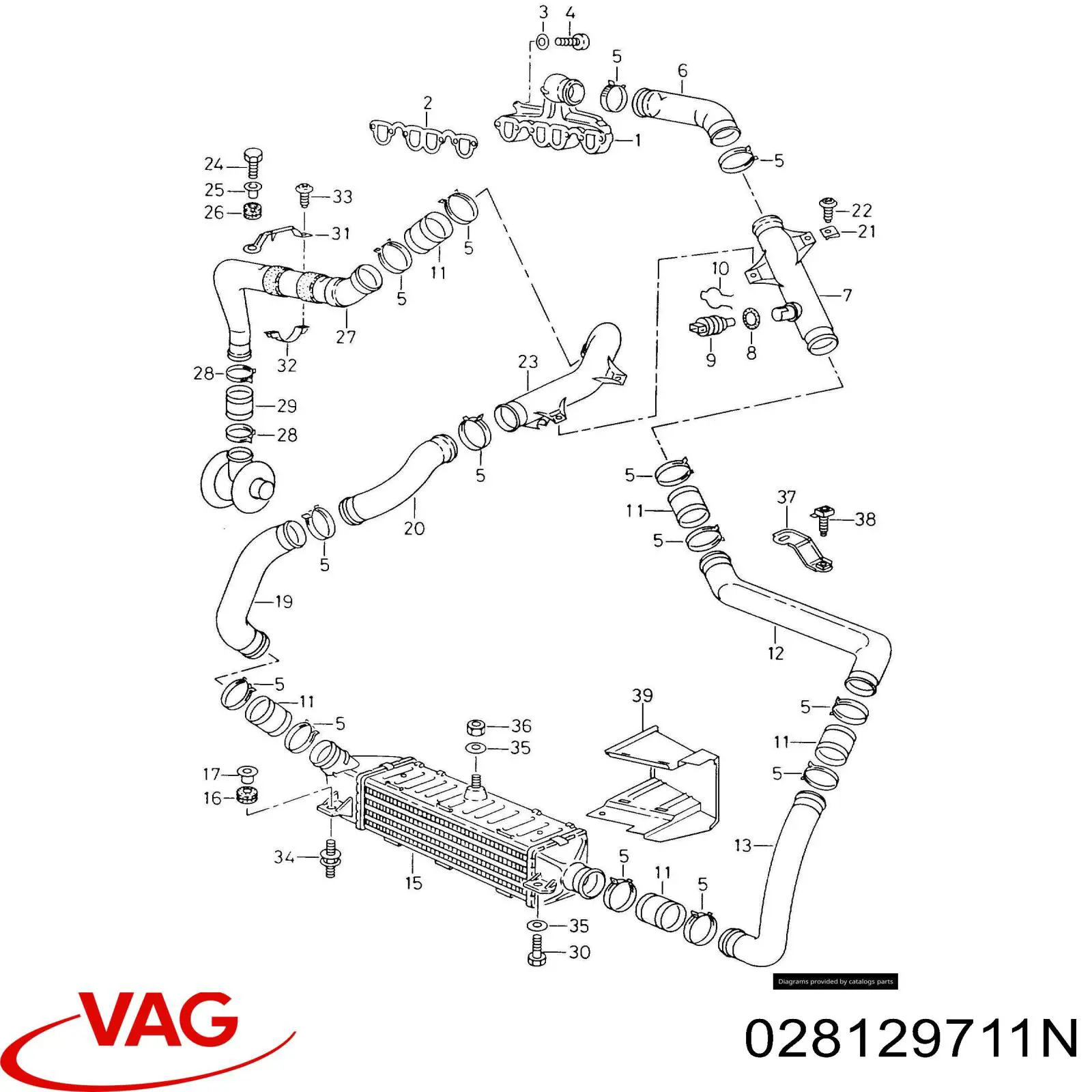 028129711N VAG Tubo coletor de admissão