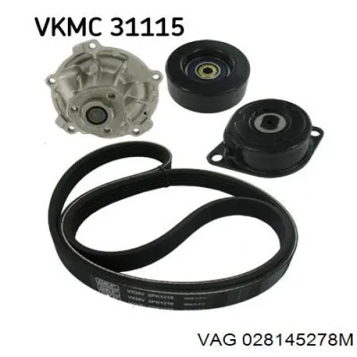 Compre 028145278M VAG Rolo de reguladora de tensão da correia de transmissão