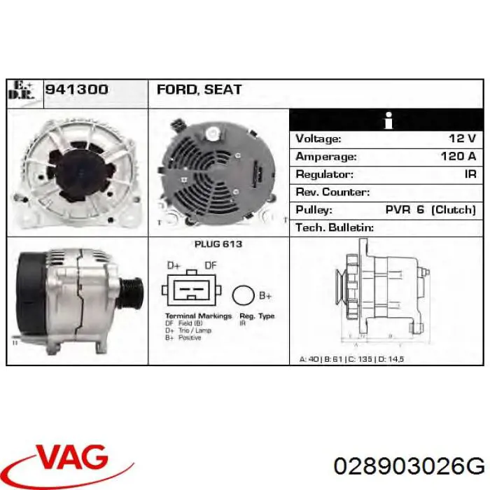 Gerador VAG 028903026G preço, a partir de 127,69 USD