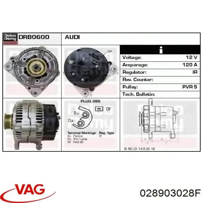 Gerador VAG 028903028F preço, a partir de 98,75 USD