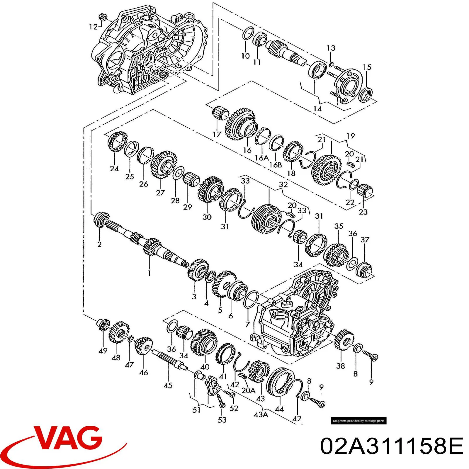 Roda dentada motriz de 5ª velocidade VAG 02A311158E preço, a partir de 644,27 USD
