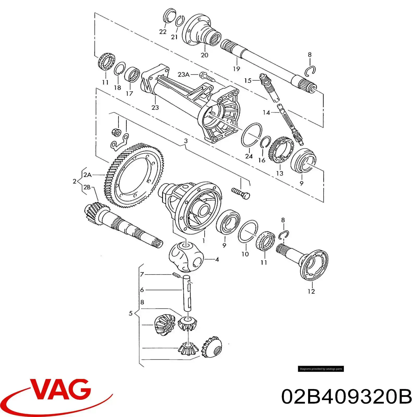 02B409320B VAG Suporte de rolamento suspenso do semieixo dianteiro